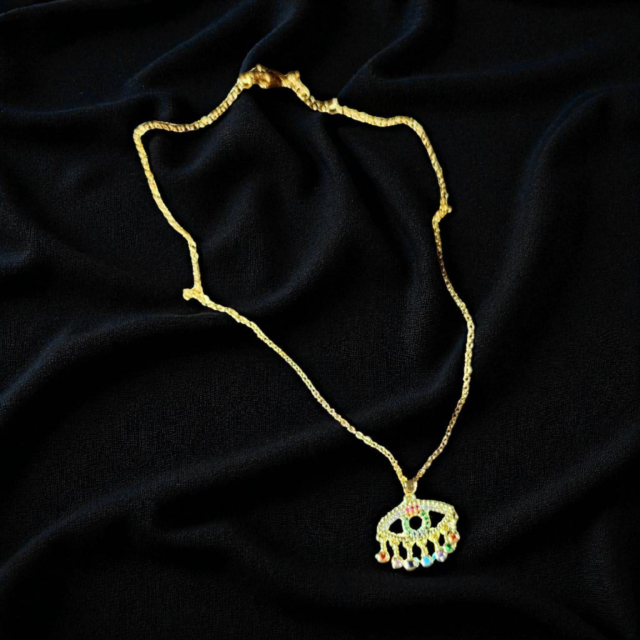 Colorful Evil Eye Gold Plated Necklace