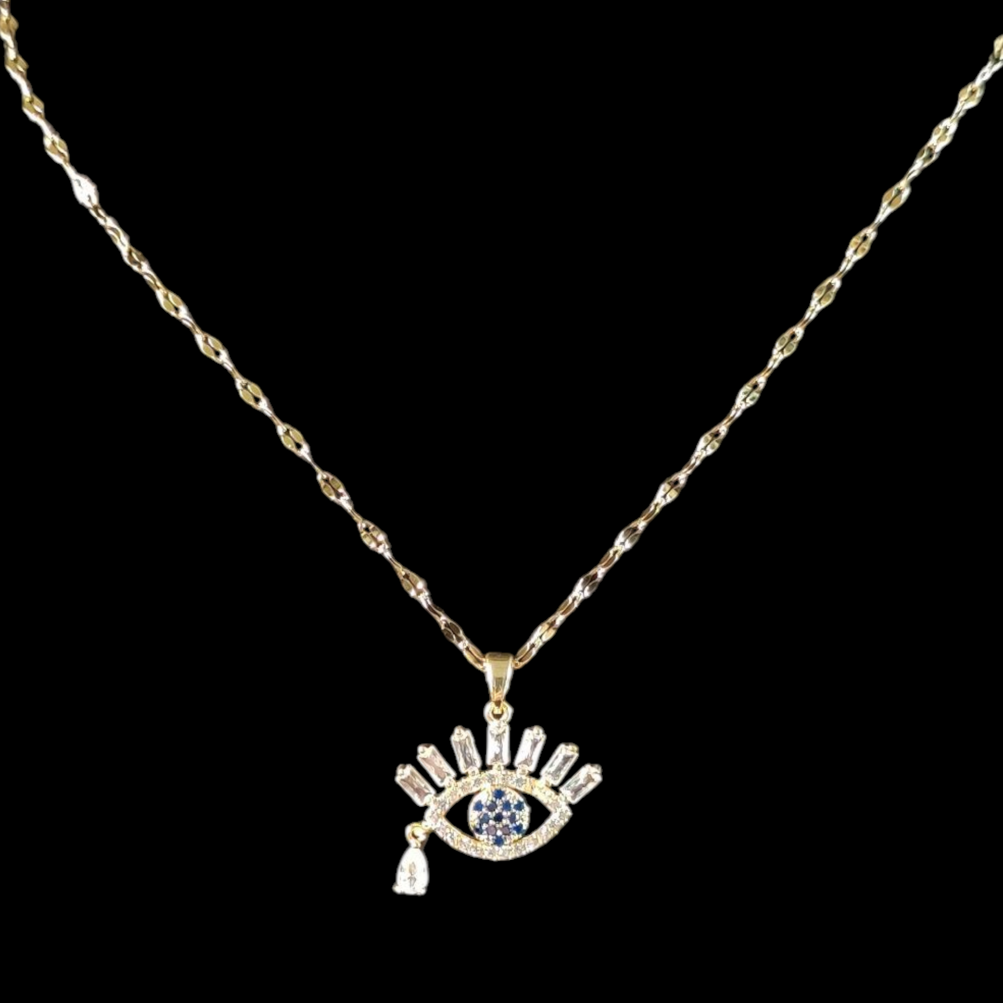 Crystal Evil Eye Chain Necklace