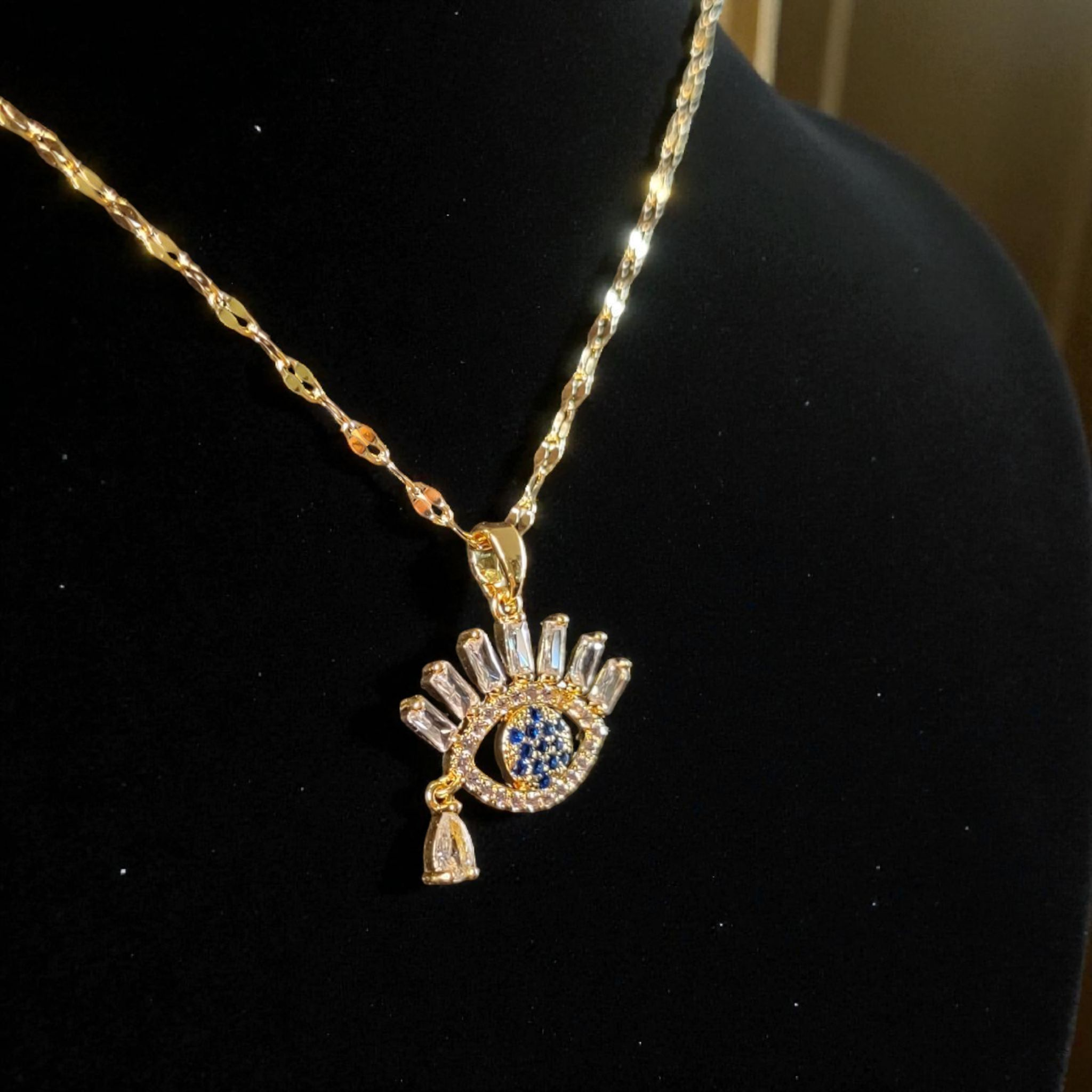 Crystal Evil Eye Chain Necklace
