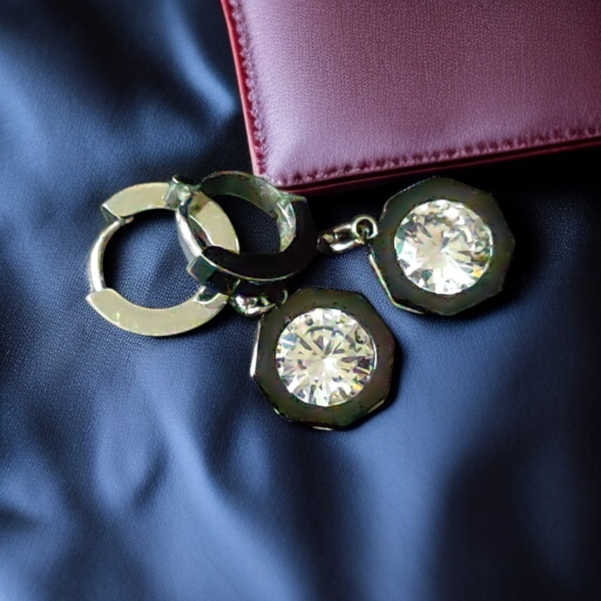 Silver Plated Diagonal Earrings