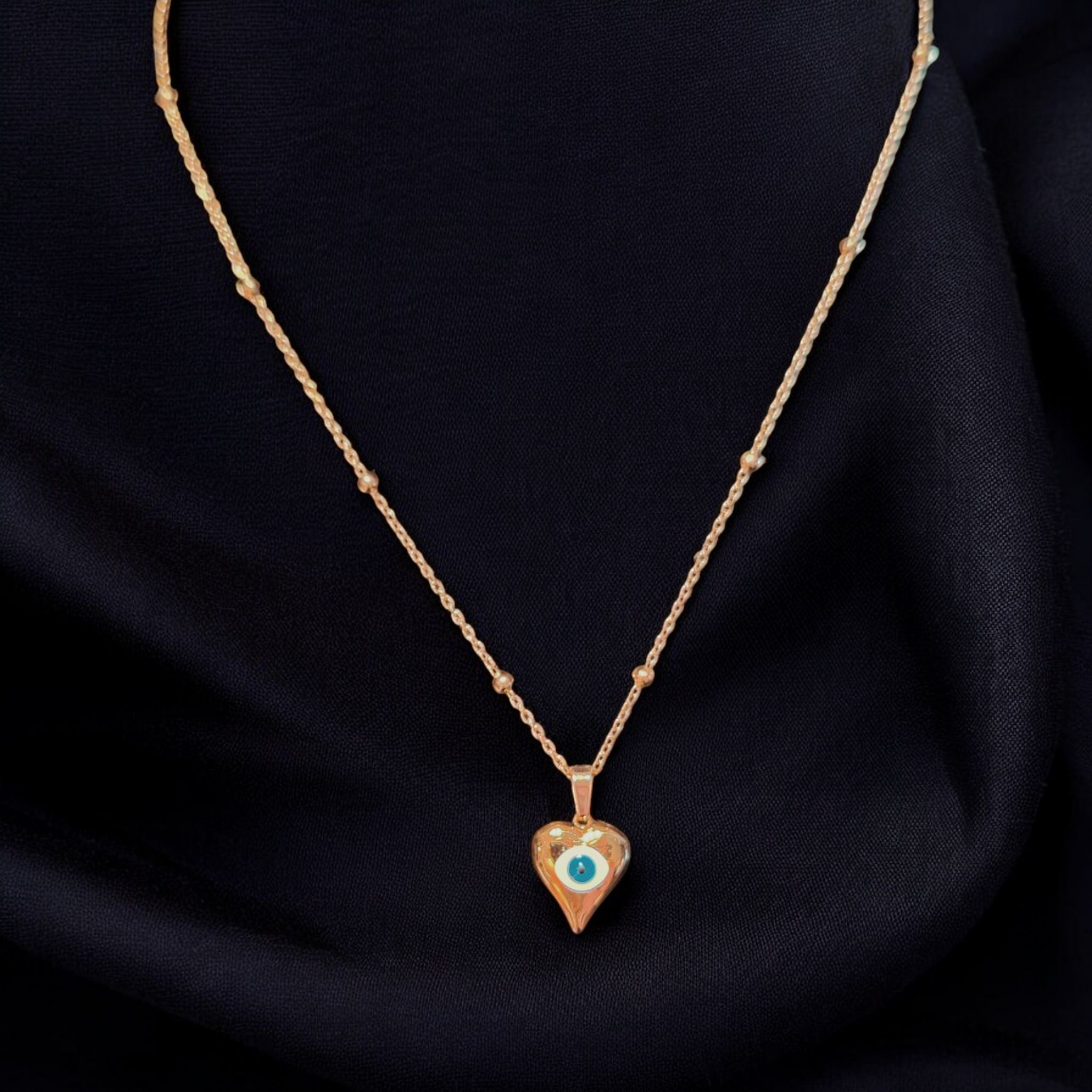 Evil Eye Heart Necklace