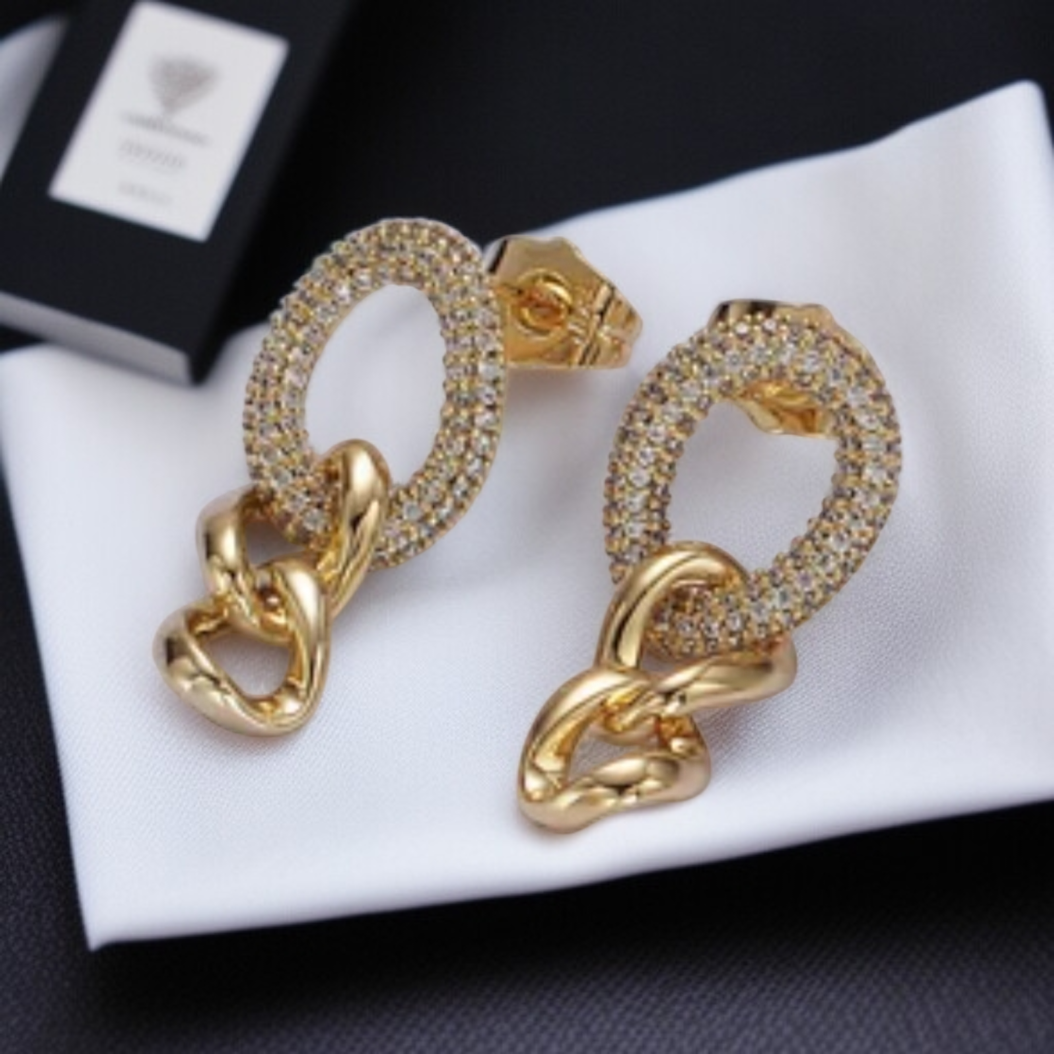 Glamorous Gold Link Earrings