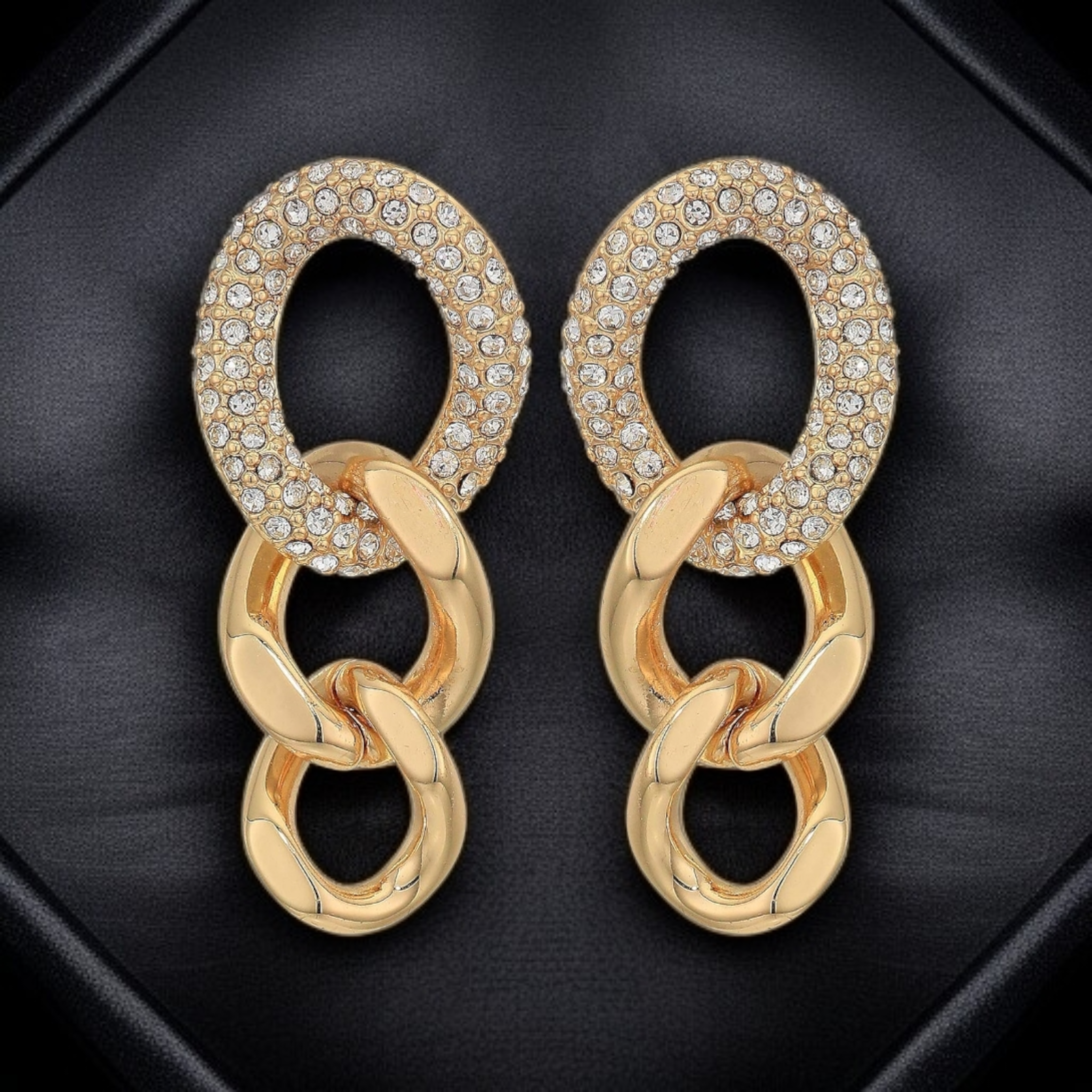 Glamorous Gold Link Earrings