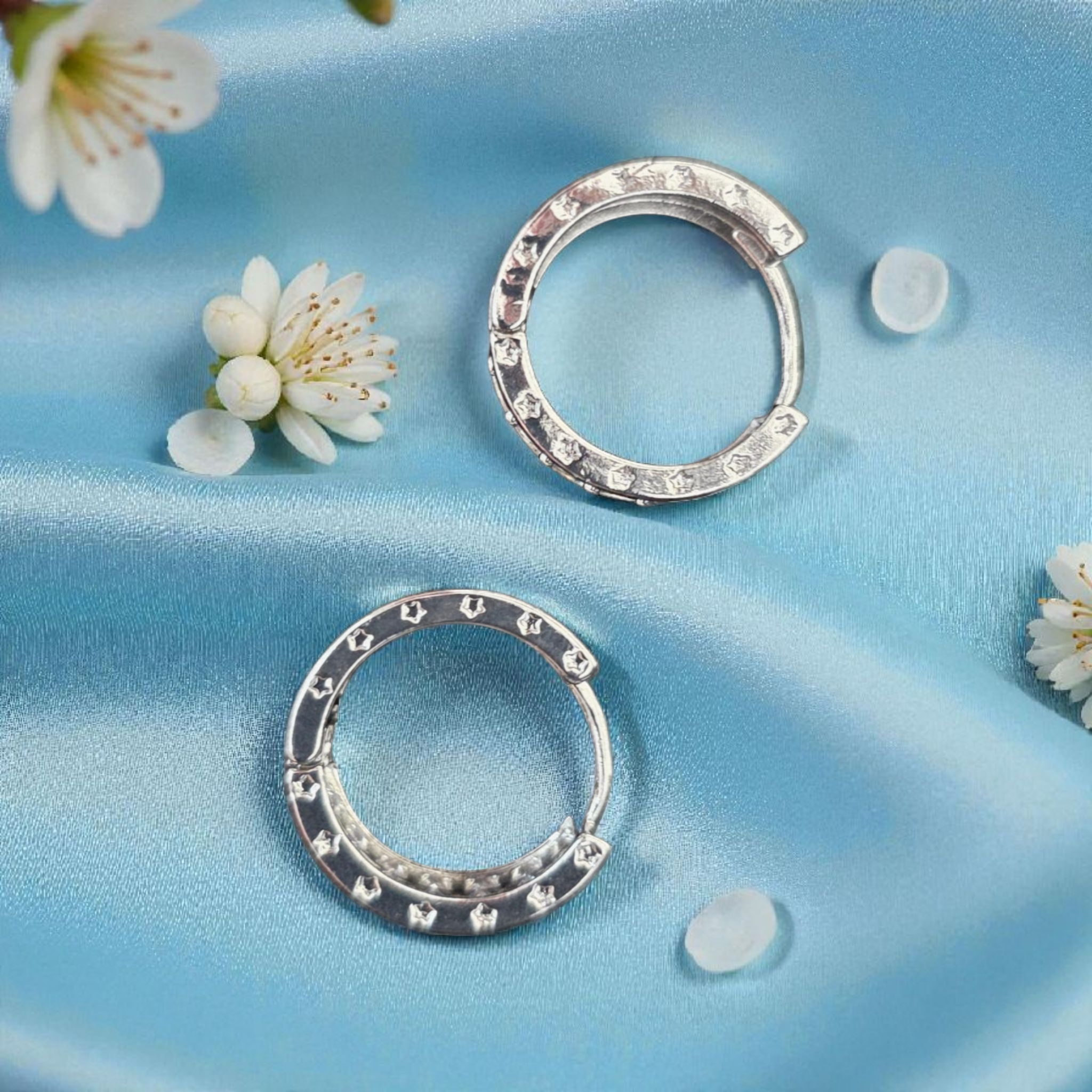 Princess-Cut Zirconia Hoop Earrings