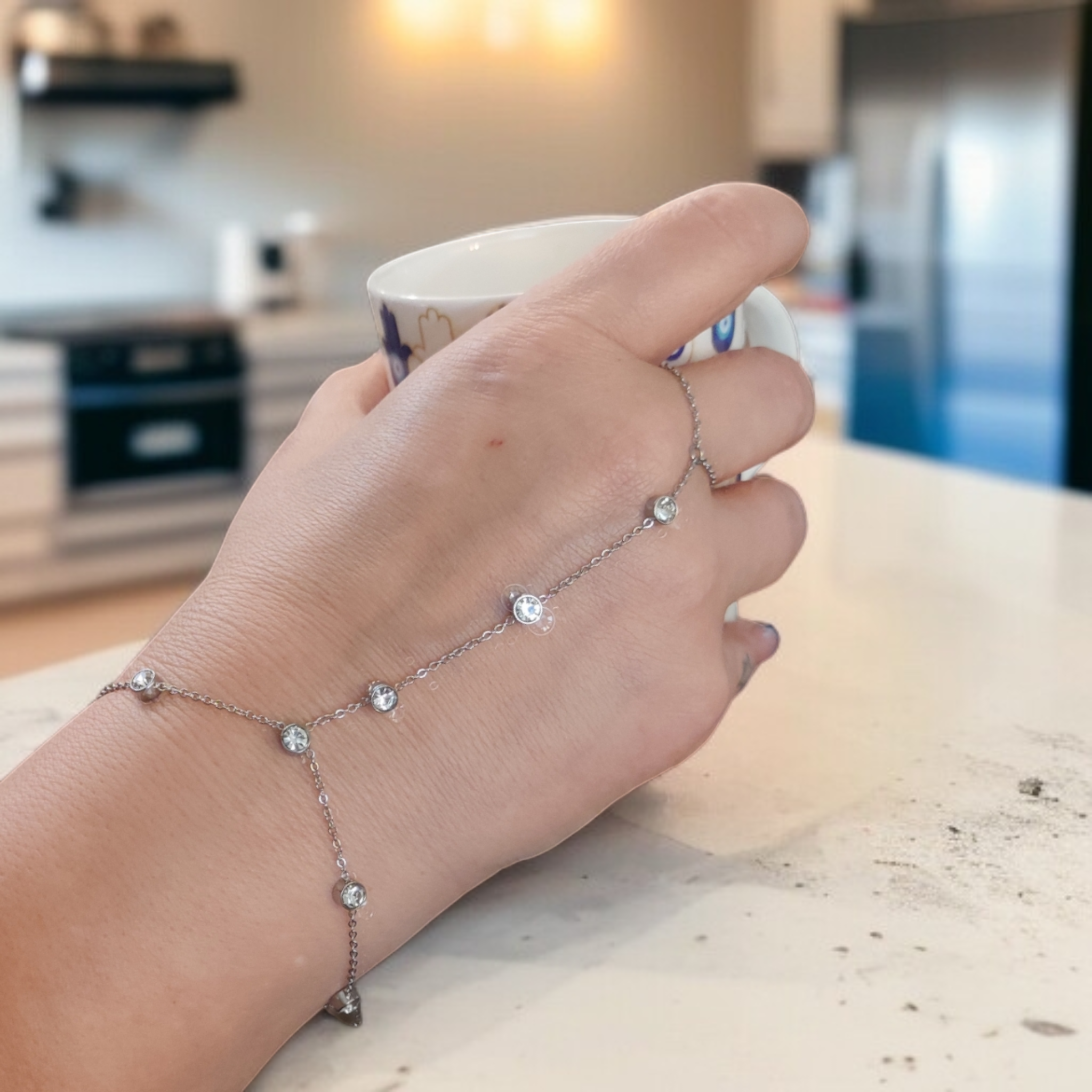 Silver Plated Stainless Steel Shahmaran Bracelet