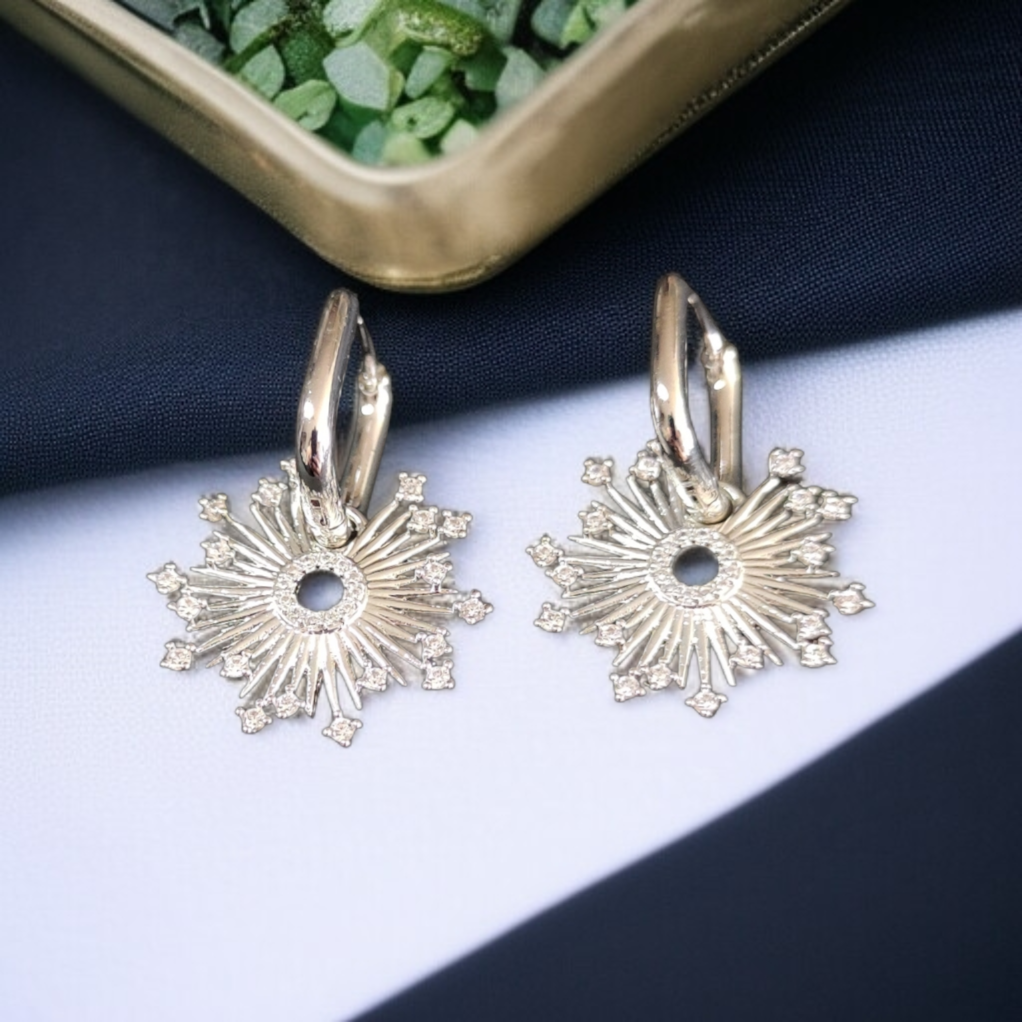 Silver Plated Stainless Steel Dangling Earrings